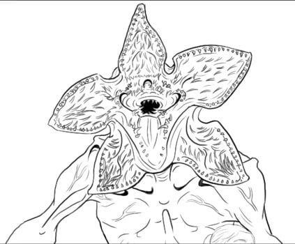 Stranger Things Coloring Pages demogorgon