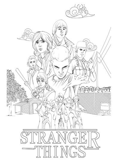Stranger Things coloring pages Free
