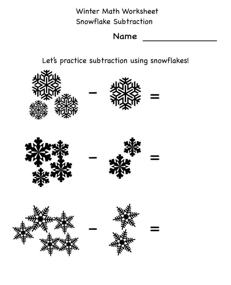Kindergarten math worksheets winter