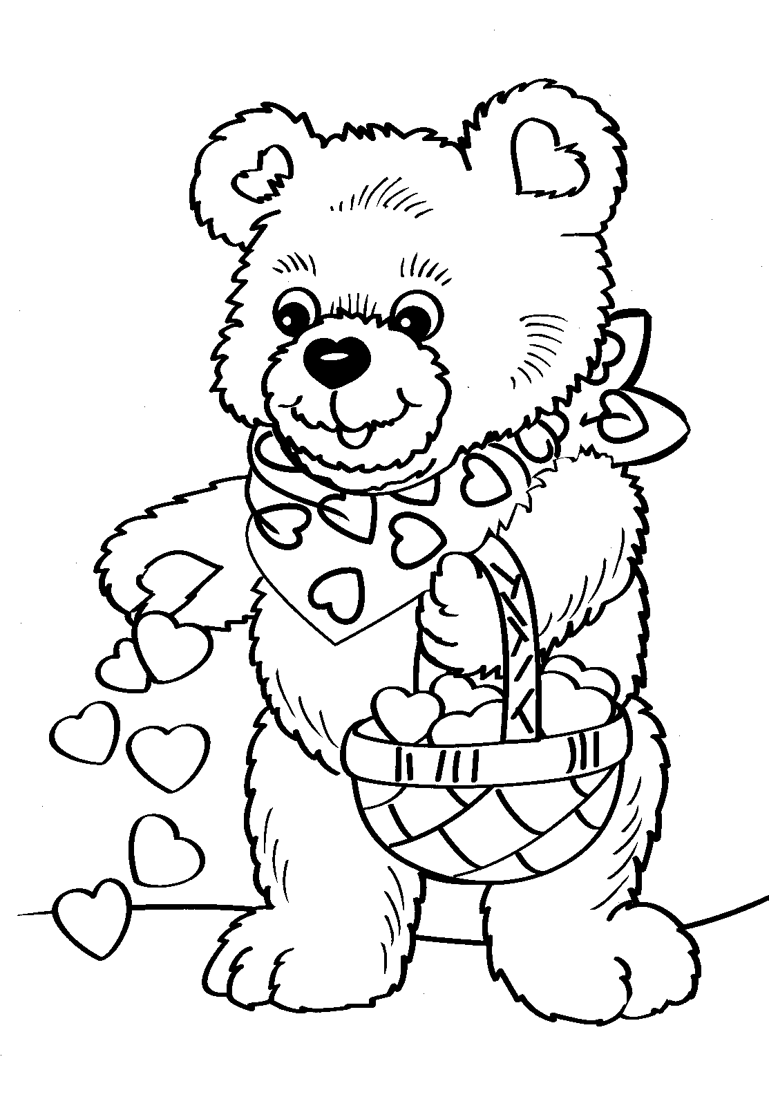Teddy Bear Valentines Day coloring pages