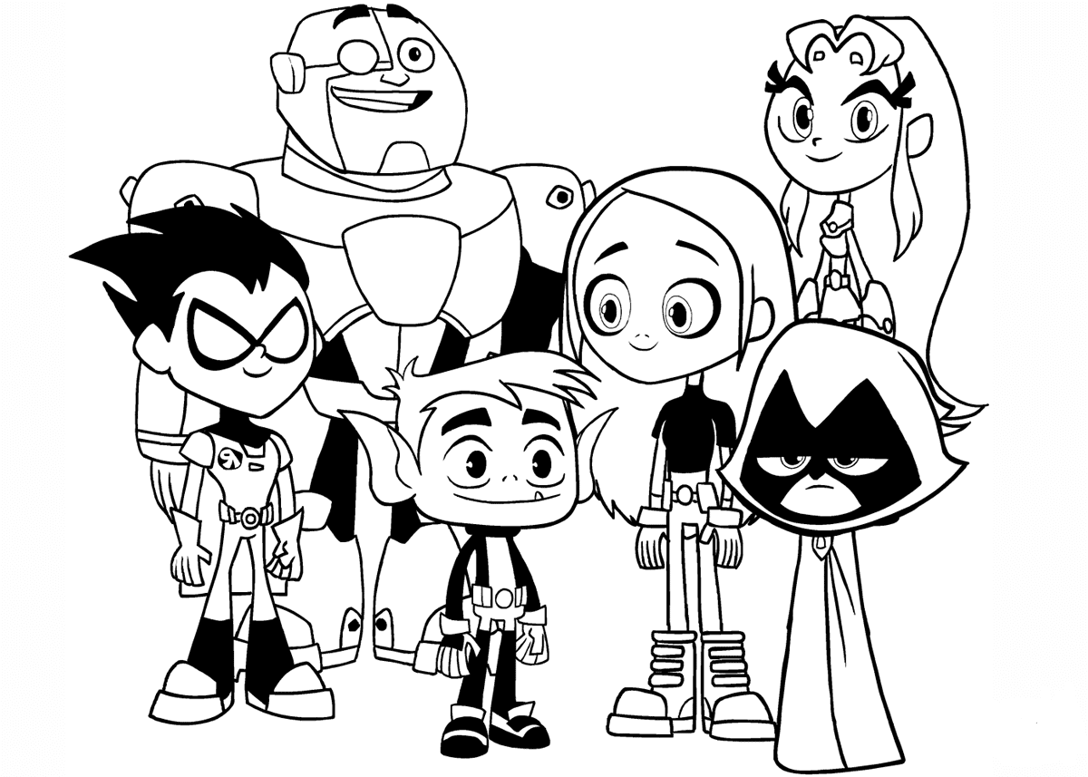 Teen Titans Go Coloring Pages All Characters