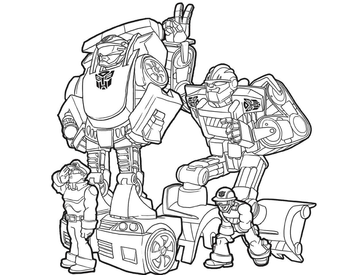 Transformers Rescue Bots Chase And Boulder Coloring Pages