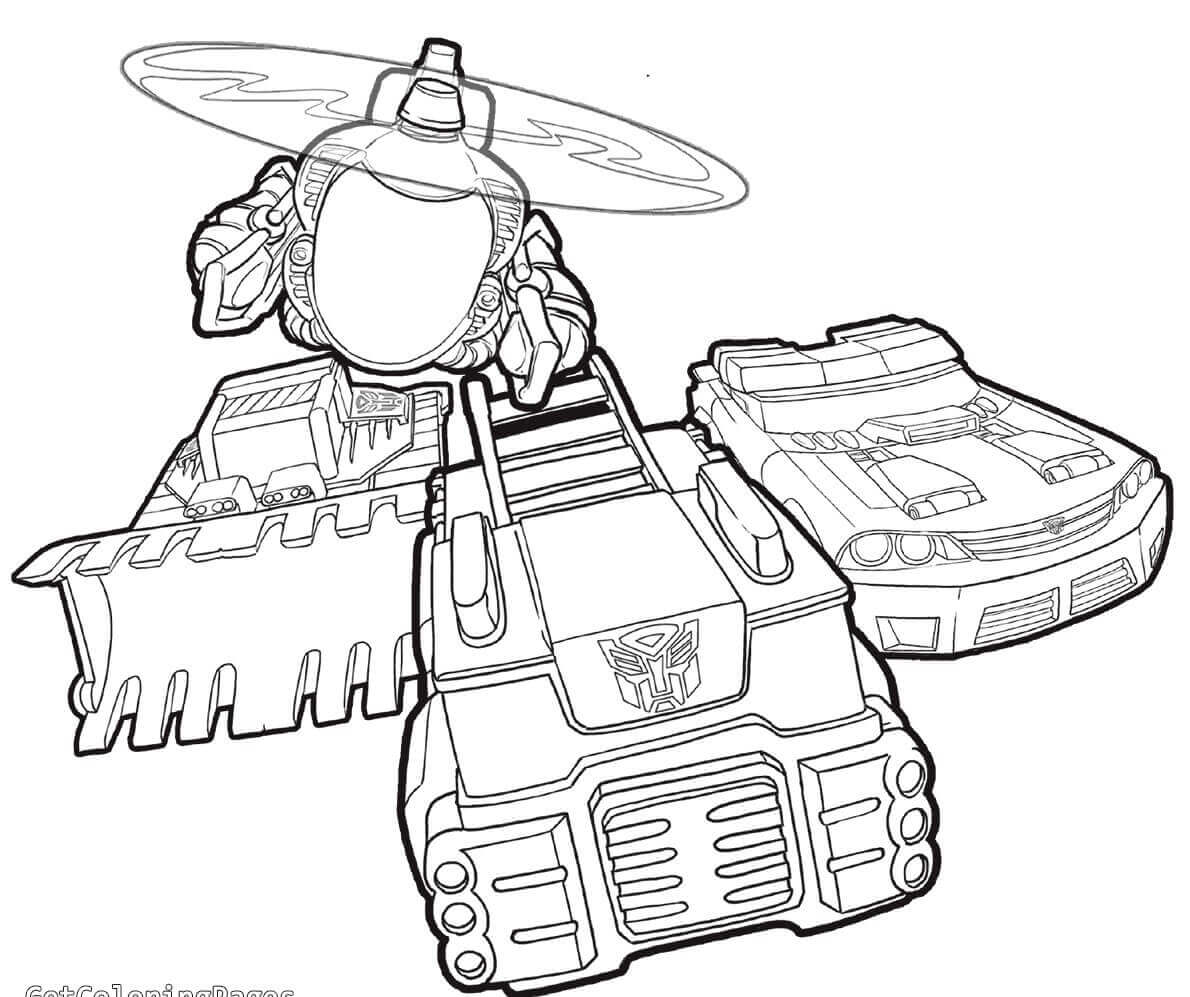 Transformers Rescue Bots Vehicles Coloring Page