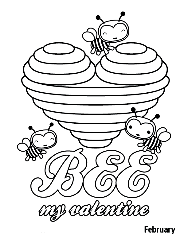 Valentines Day February Coloring Pages Free