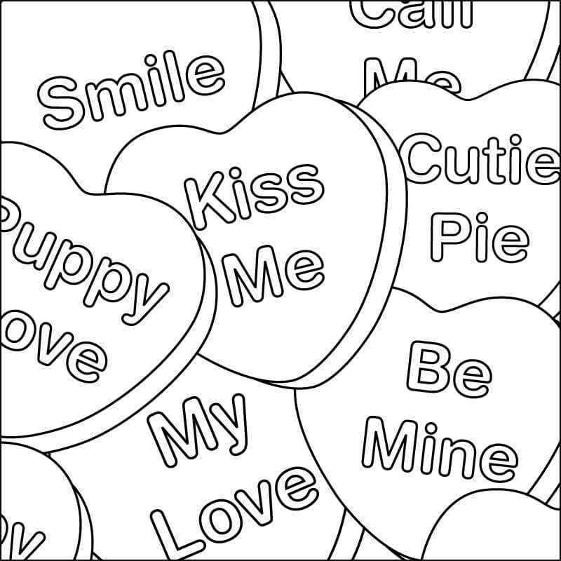 Valentines Day chocolates coloring pages