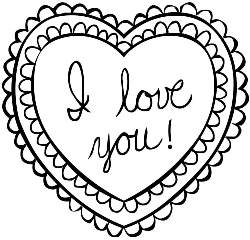 Valentines Day coloring pages I Love You