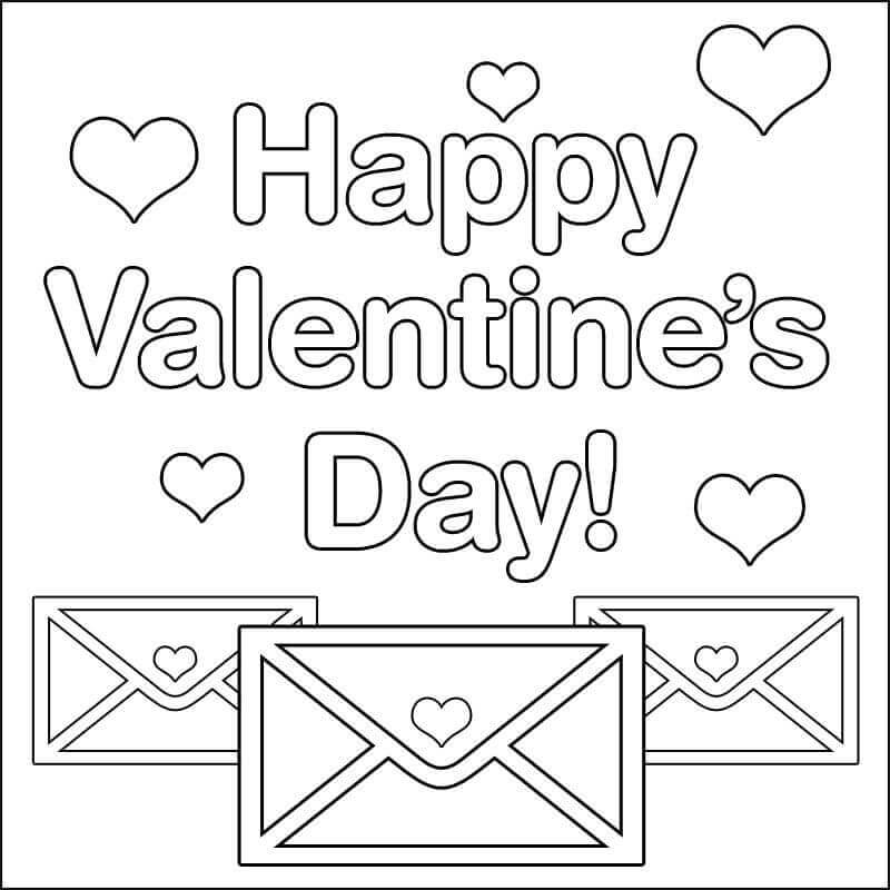 Valentines Day greeting cards coloring pages