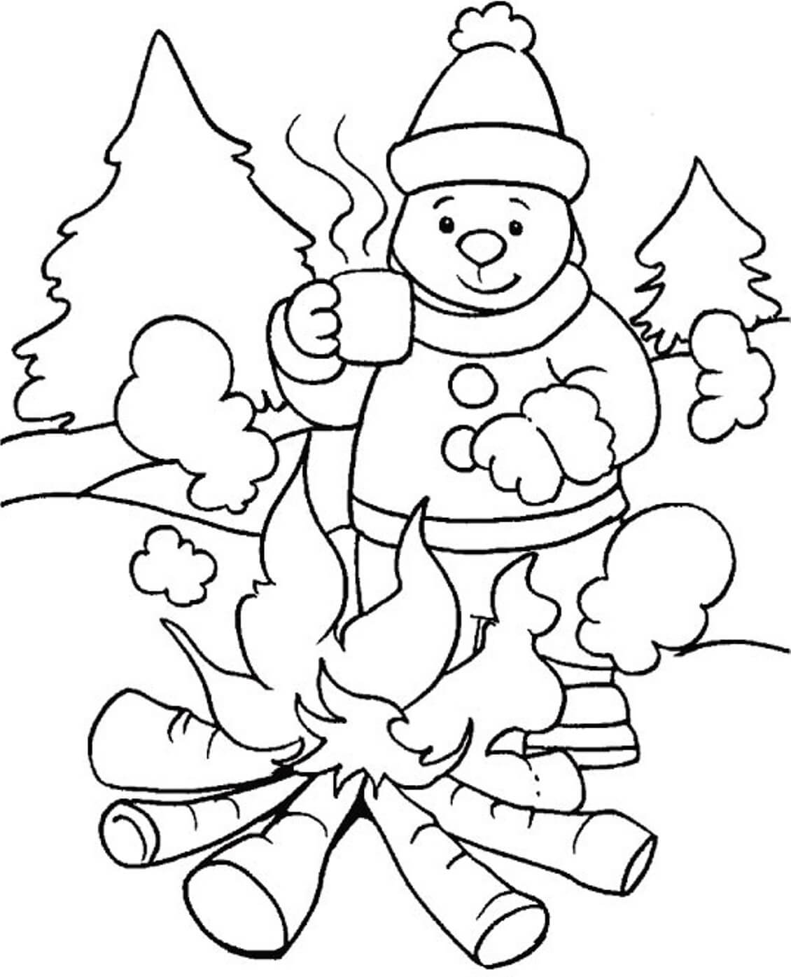 49 Winter Scene Coloring Pages For Adults PNG COLORIST