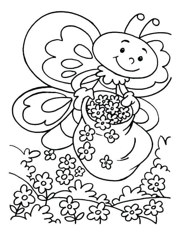 Adorable Spring Coloring Page