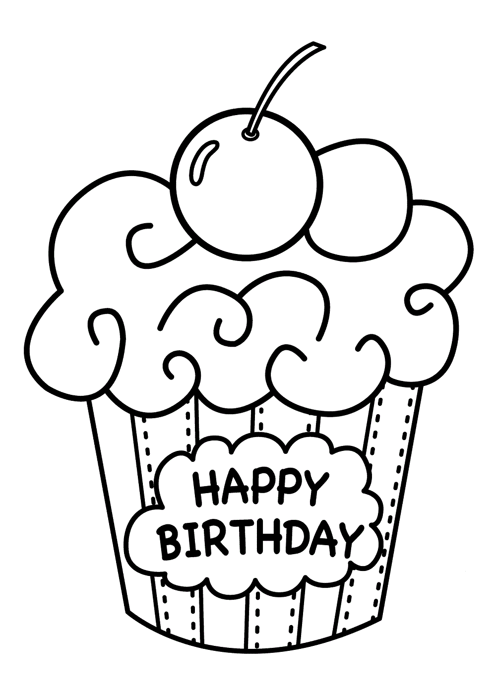 Birthday Cake Coloring Pages Free