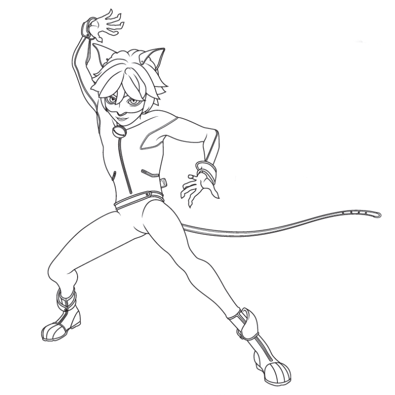 Cat Noir From Miraculous Ladybug Coloring Pages