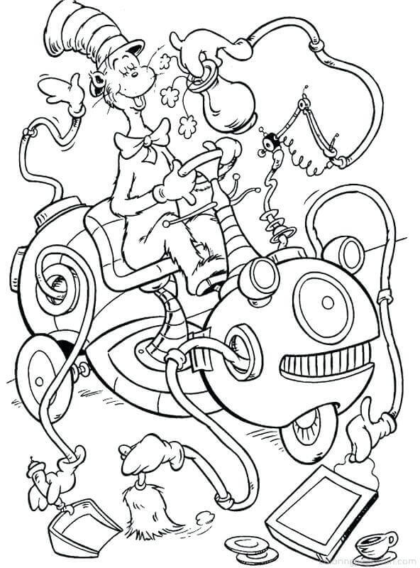 Cat in the Hat Coloring Pages Dr Seuss