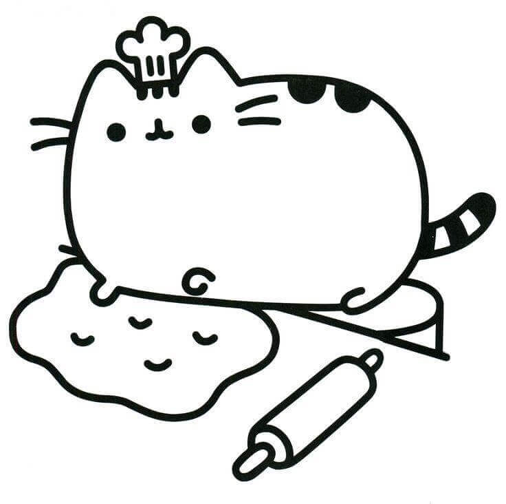 Chef Pusheen Coloring Pages