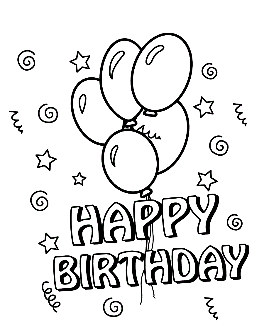 Coloring Pages Of Happy Birthday