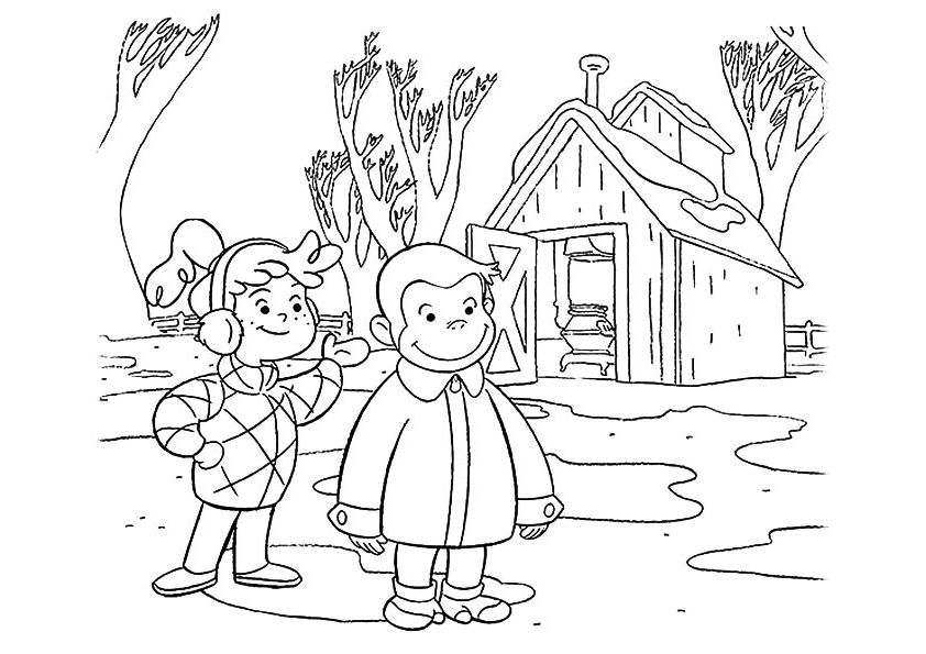 Curious George Coloring Page To Print