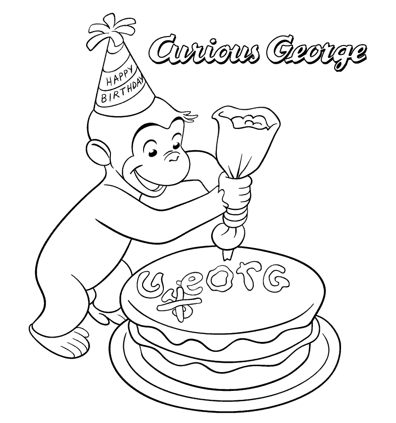 Curious George Coloring Pages Free