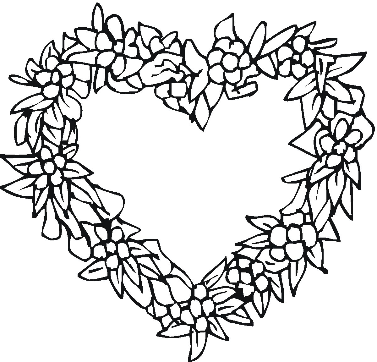 Flower Heart Coloring Pages
