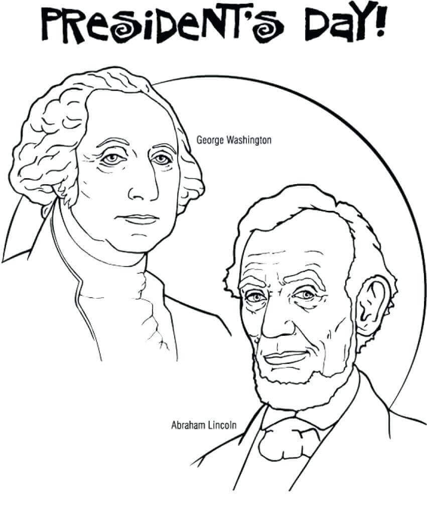 Free Coloring Sheets Of Presidents Day Abraham Lincoln and George Washington