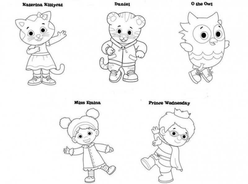 Daniel Tiger Characters Coloring Pages Coloring Pages