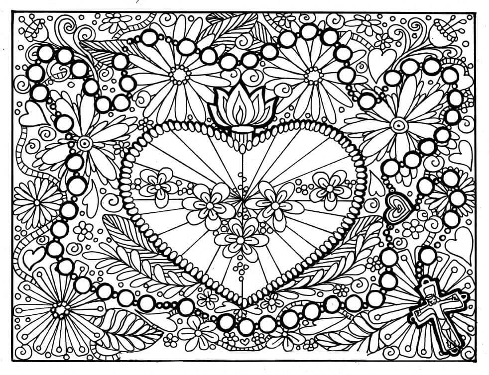 Free Heart Coloring Pages For Adults