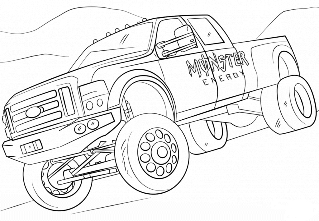 Free Monster Jam Coloring Pages Monster Energy Monster Truck