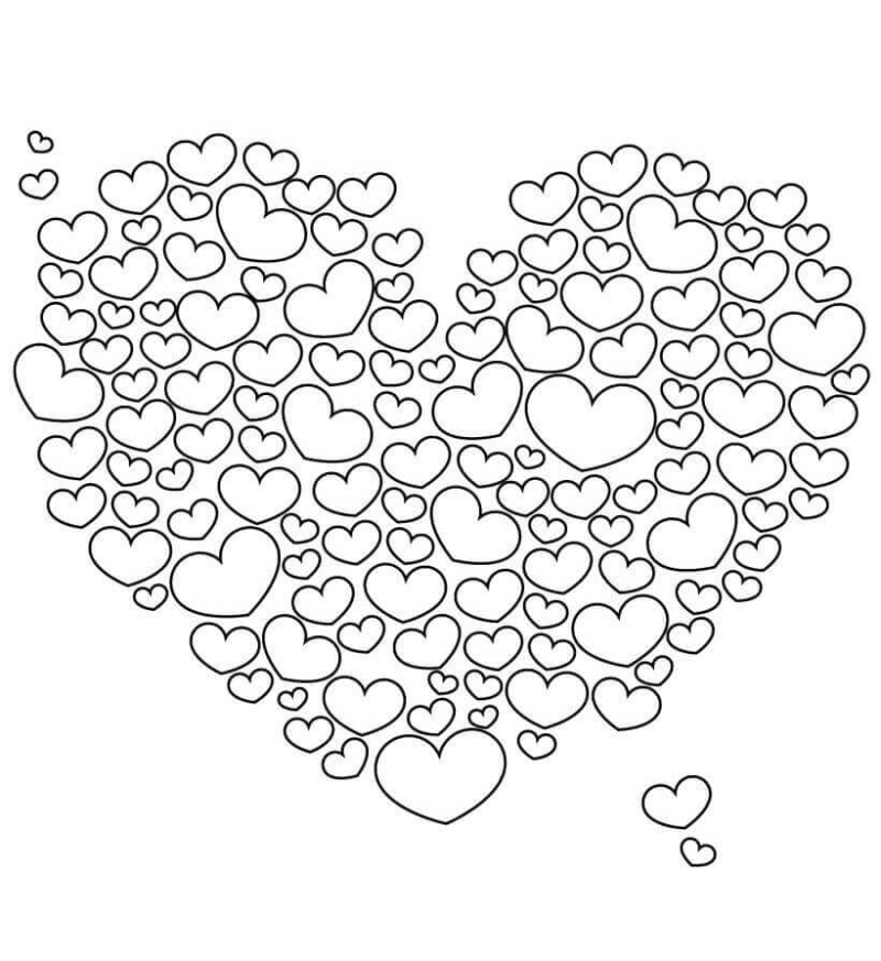 35 Free Printable Heart Coloring - Free Printable Hearts Coloring Pages 800x873 