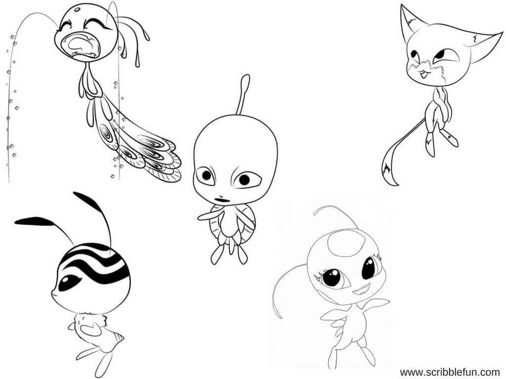 Free Printable Miraculous Ladybug and Cat Noir Coloring Pages