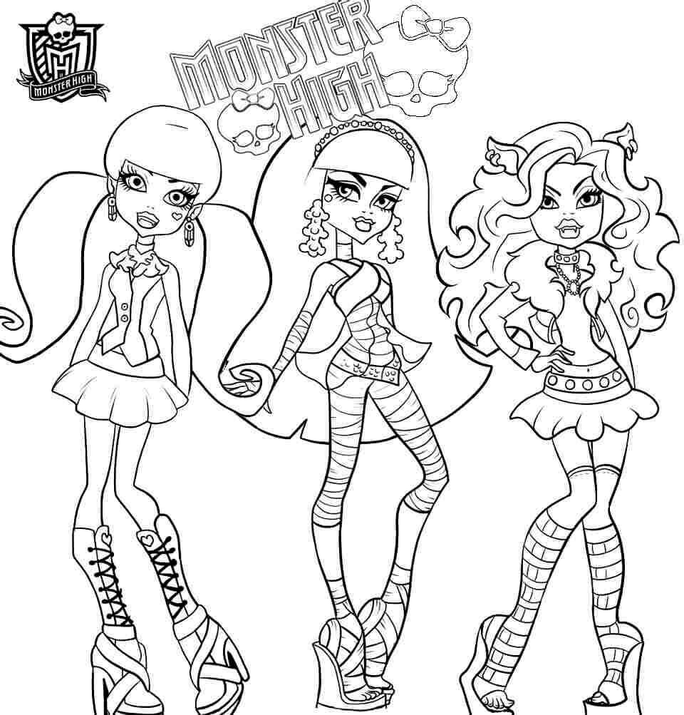 Free Printable Monster High Characters Coloring Sheets