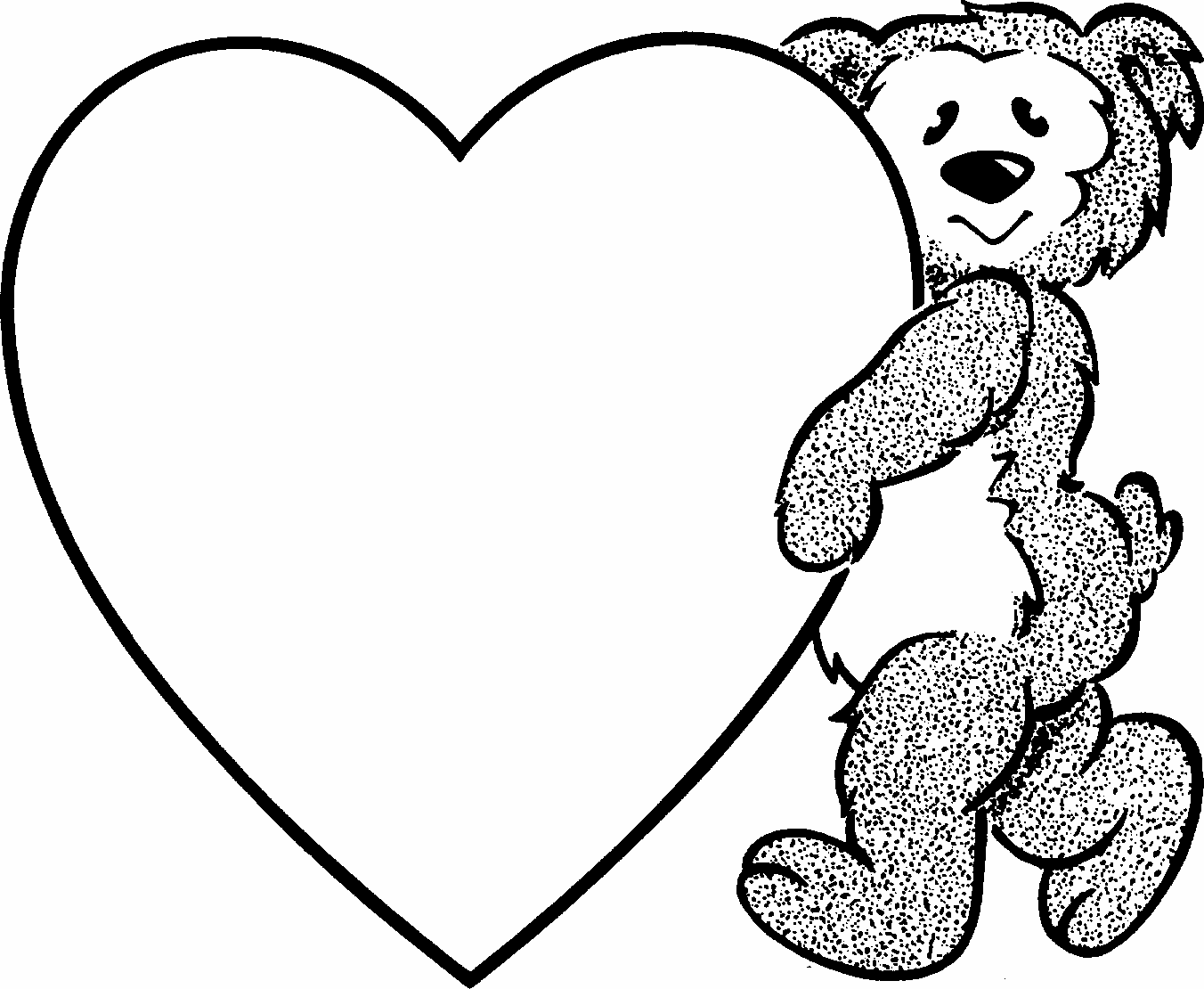 Free Teddy Bear And Heart Coloring Pages