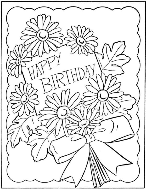 Happy Birthday Coloring Card