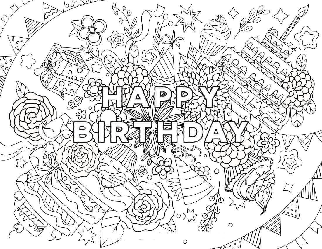 happy birthday coloring sheet