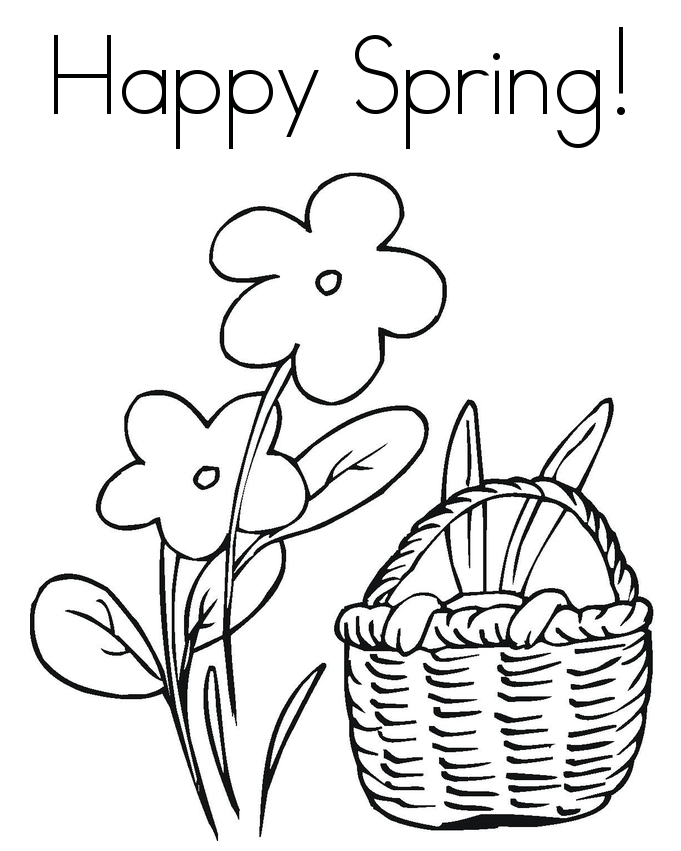 Happy Spring Coloring Pages Printable