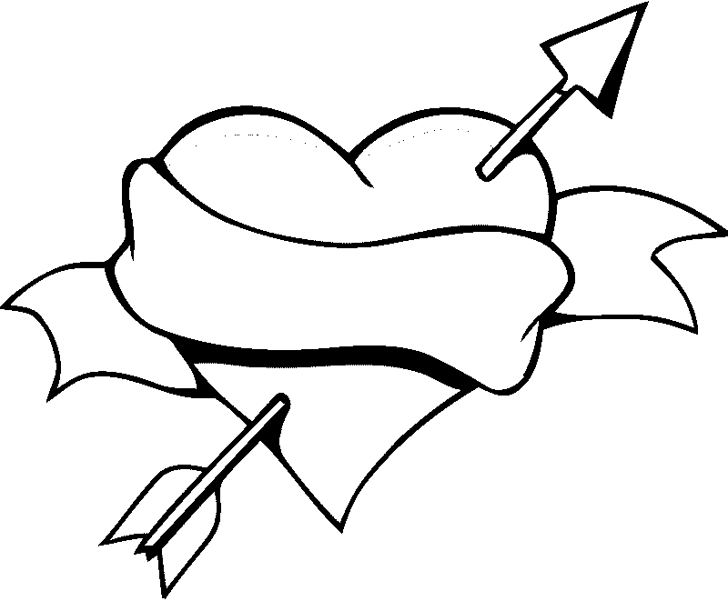 Heart And Bow Coloring Pages