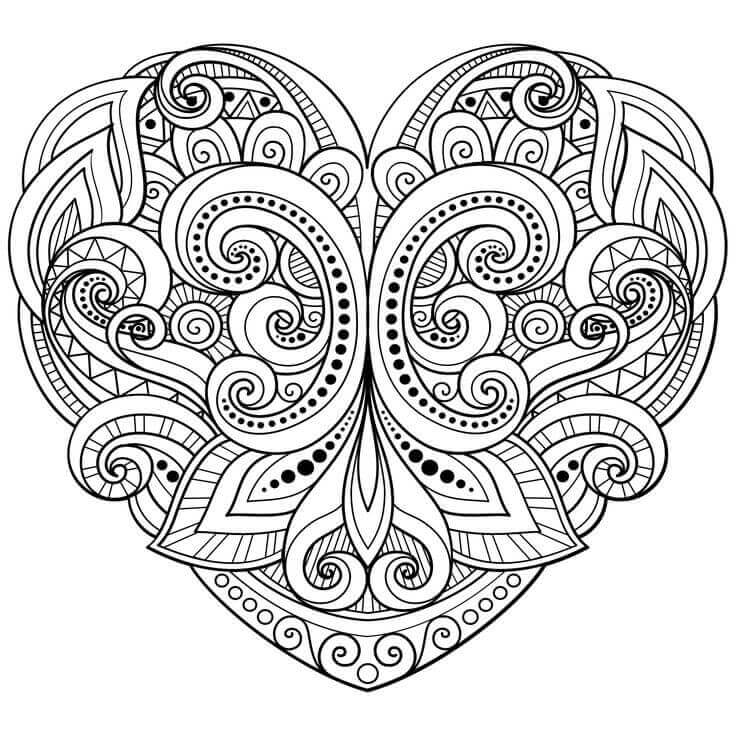 Heart Coloring Pages For Adults