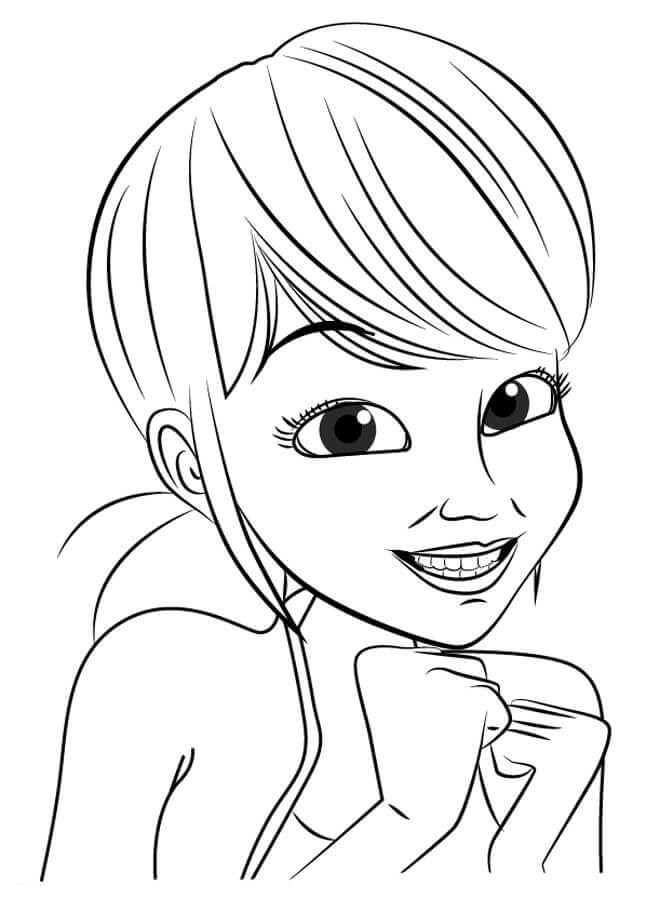 Marinette Dupain Cheng From Miraculous Ladybug and Cat Noir Coloring Pages