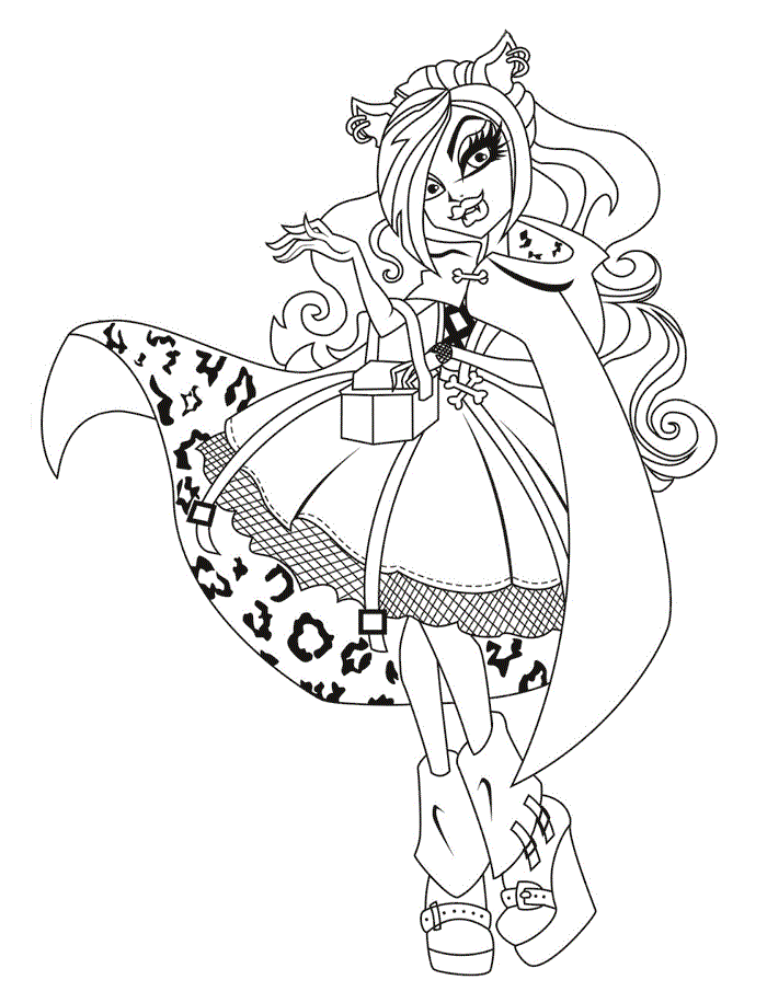 Monster High Coloring Pages Clawdeen Wolf