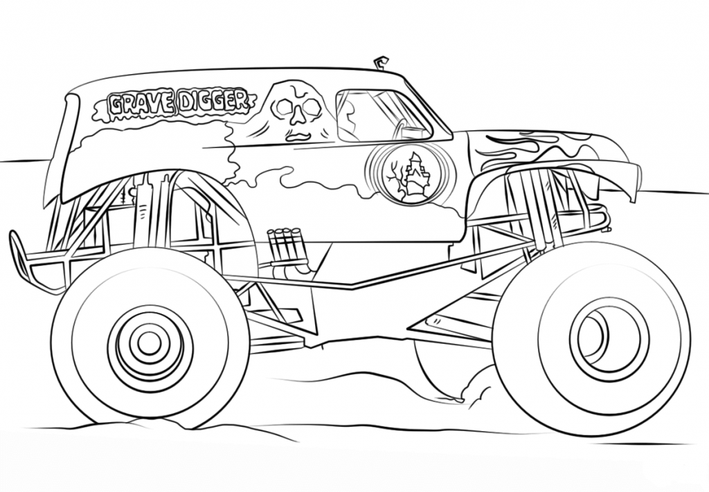 Monster Jam Coloring Pages Grave Digger Monster Truck