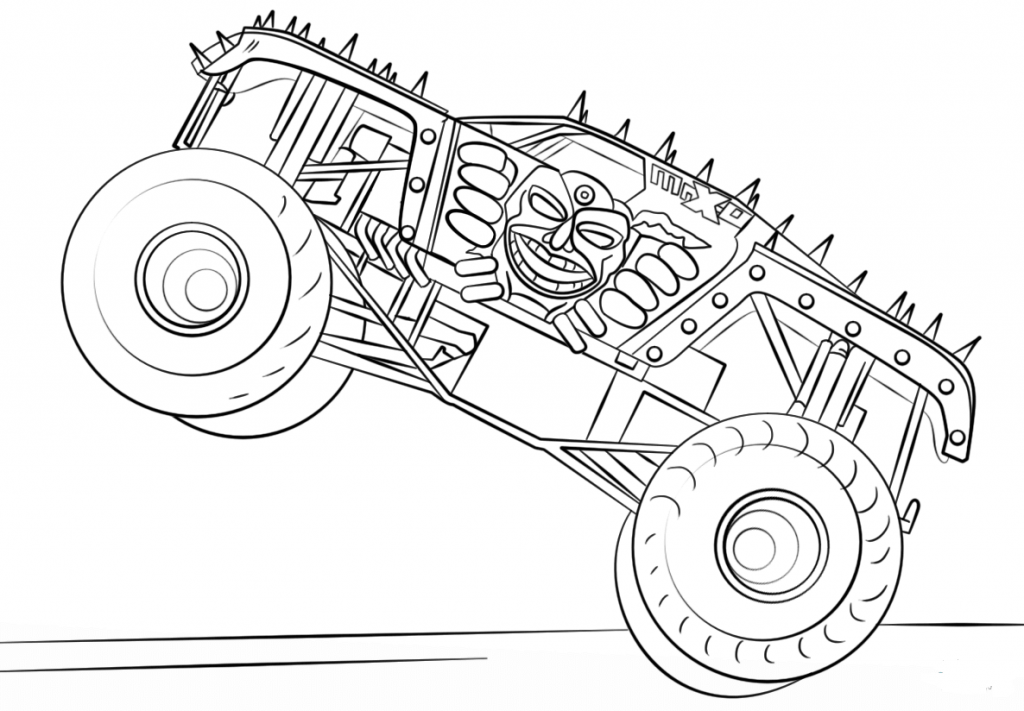 Monster Jam Coloring Sheets Max D Monster Truck