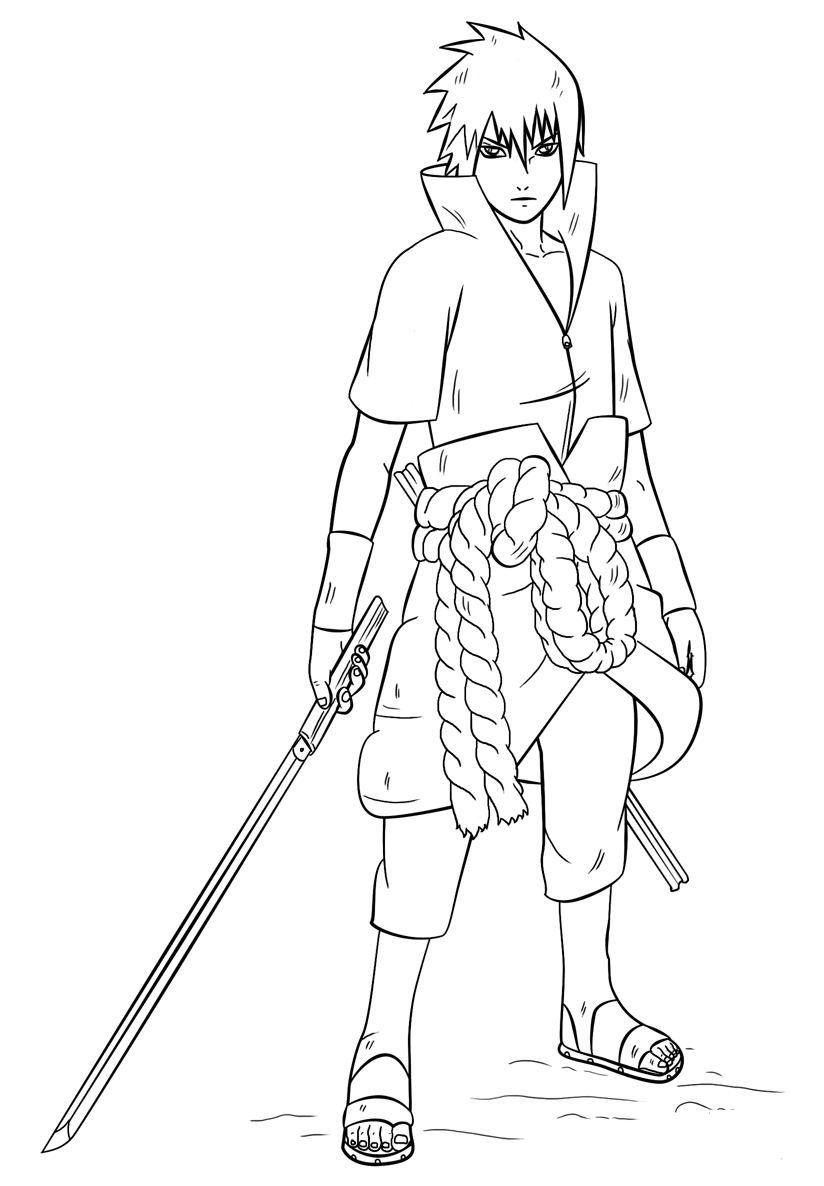 Naruto Coloring Pages Sasuke Uchiha