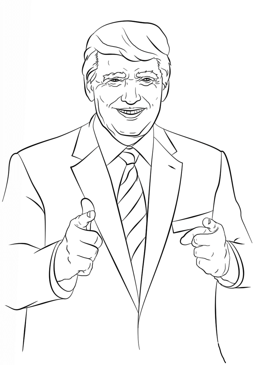 Presidents Day Coloring Pages Donald Trump