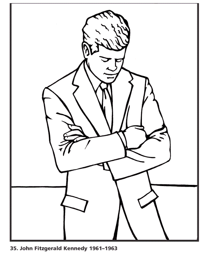 Presidents Day Coloring Pages John F Kennedy Free Printable