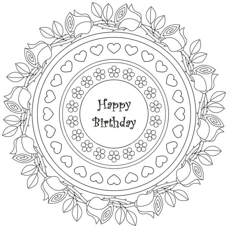 25 free printable happy birthday coloring pages