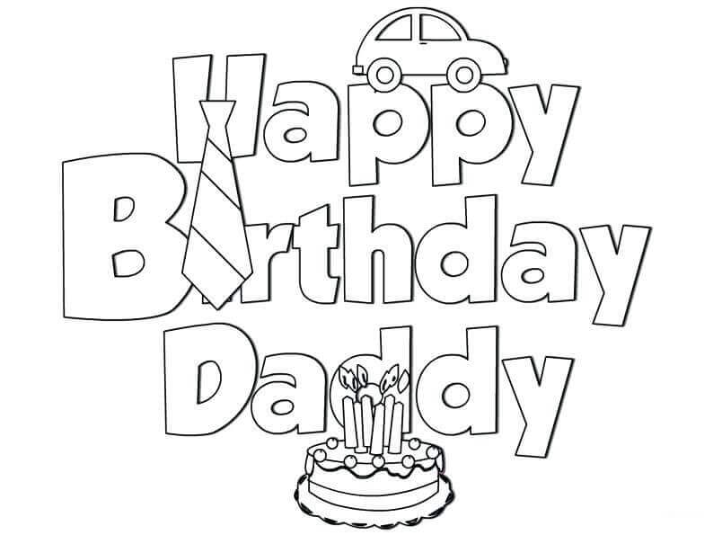 Printable Happy Birthday Dad Coloring Pages Updated 2022 Printable 