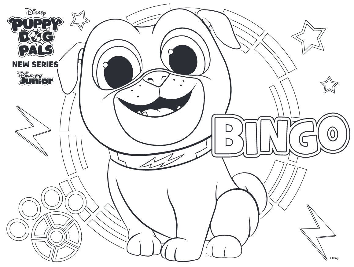 Puppy Dog Pals Coloring Pages Bingo