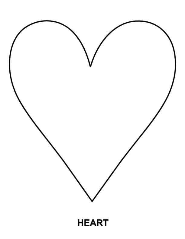 Simple Heart Shape Coloring Pages