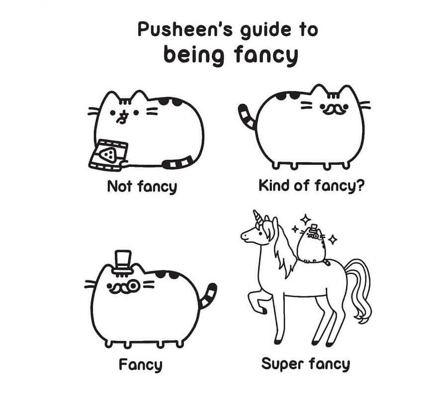 Unicorn Pusheen Coloring Pages