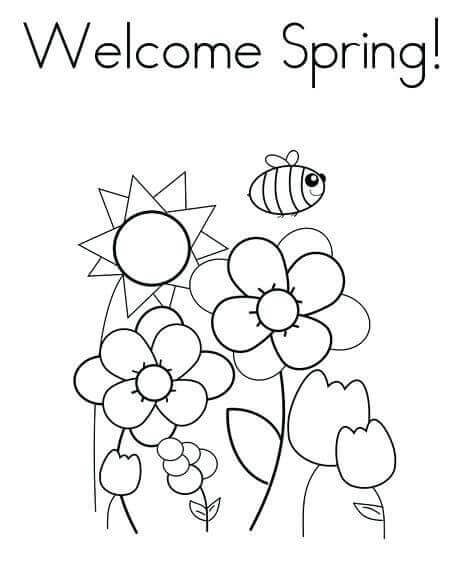 Welcome Spring Coloring Pages Printable