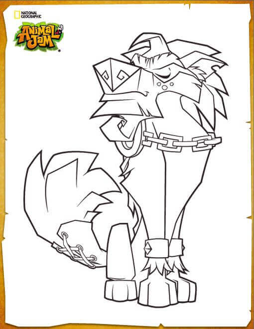 Animal Jam Coloring Images Greely The Alpha Wolf