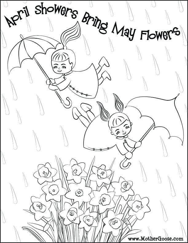 April Showers Coloring Pages