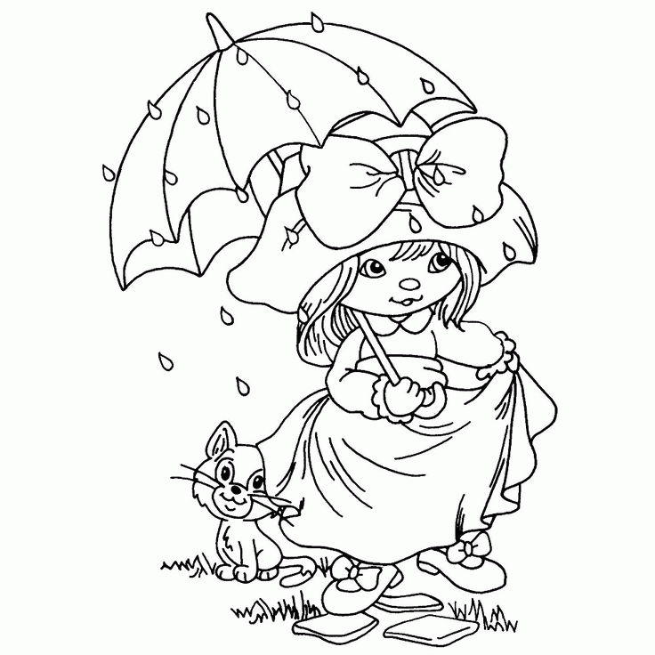 April Showers Coloring Sheets